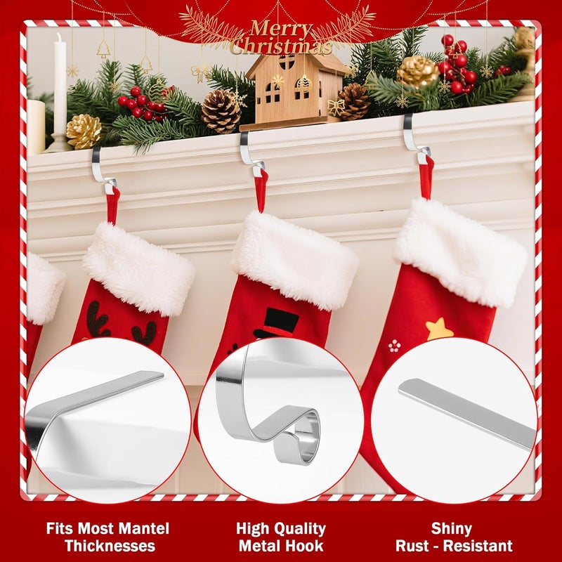 Doitory Christmas Stocking Holder Hanger,4 Pack Adjustable Stocking Holders for Mantle and Fireplace Metal Decoration for Xmas Holiday Party - Image 4